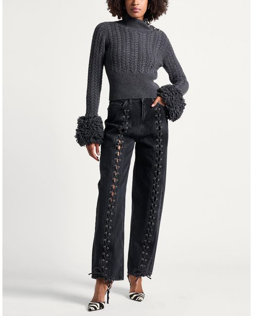 Patou Black Turtleneck Merino Wool, Cashmere