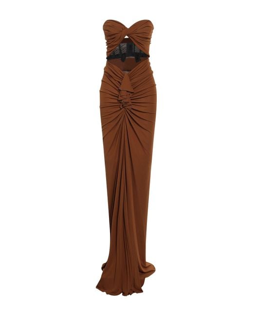 Saint Laurent Maxi Dress in Brown | Lyst UK