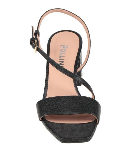 Pollini Black Sandals Leather