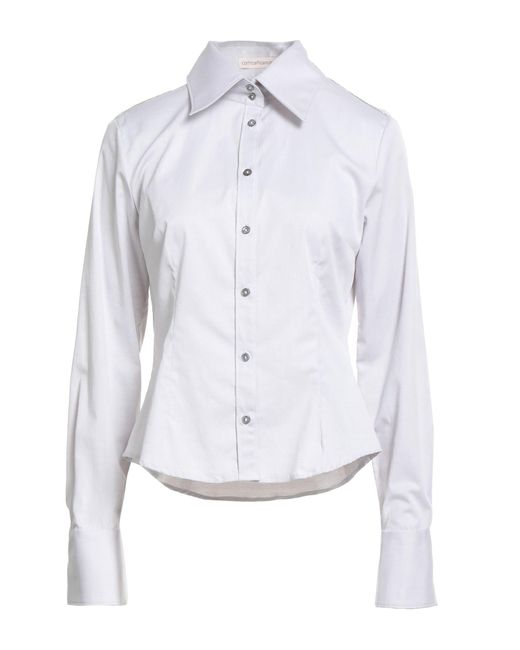 Camicettasnob White Shirt Cotton, Elastane