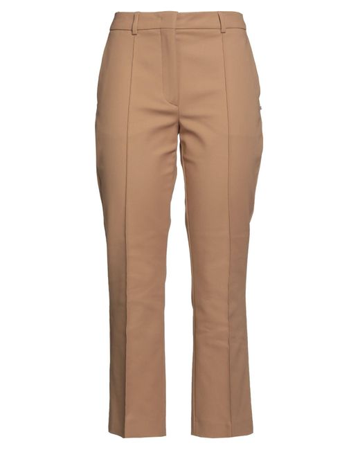Sportmax Natural Camel Pants Cotton, Polyamide, Elastane