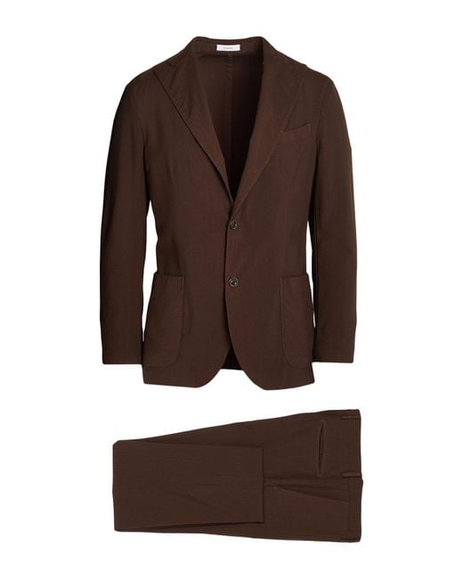 Boglioli Brown Dark Suit Virgin Wool for men
