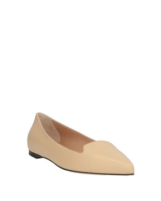 Sergio Rossi Natural Sand Ballet Flats Leather