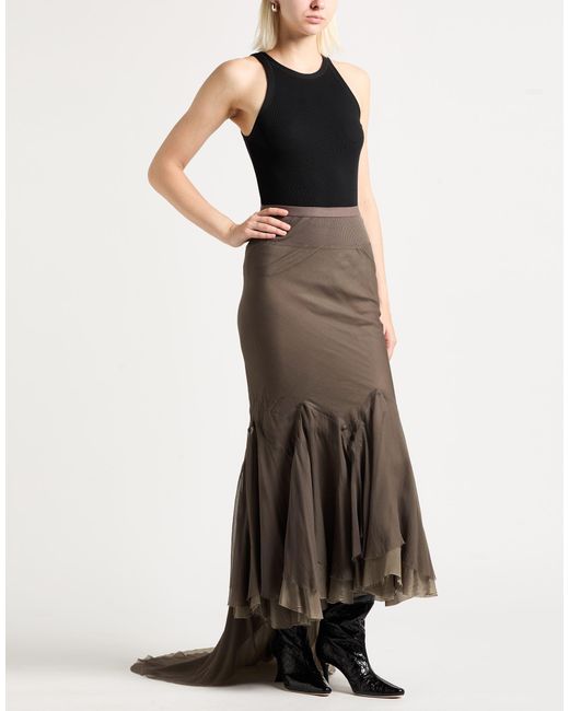Rick Owens Brown Maxi Skirt