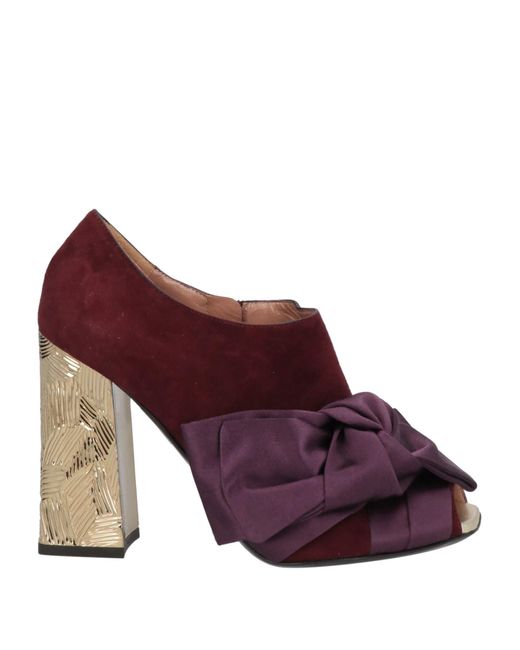 Pollini Purple Ankle Boots Soft Leather