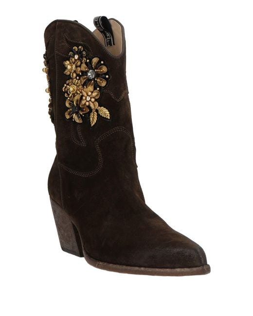 Elena Iachi Brown Ankle Boots Leather