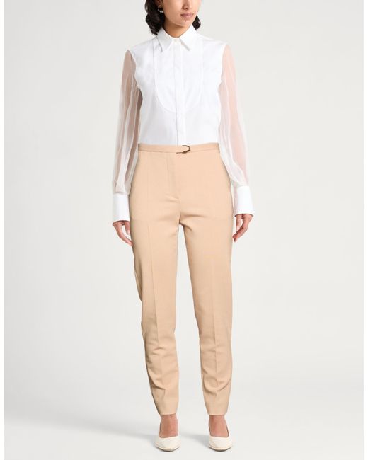 Agnona Natural Pants Wool, Polyamide