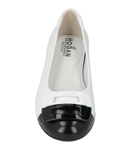 Hogan White Ballet Flats
