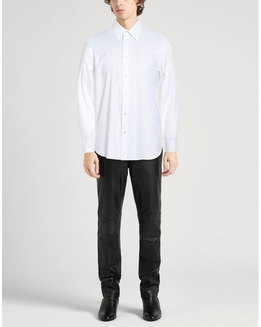Amiri White Cotton Collared Long-Sleeve Shirt for men