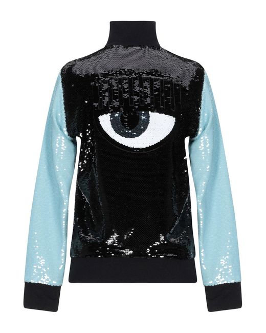 Chiara Ferragni Black Sweatshirt Polyester, Polyethylene