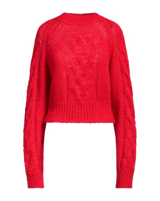 Twinset Red Turtleneck Acrylic, Mohair Wool, Wool