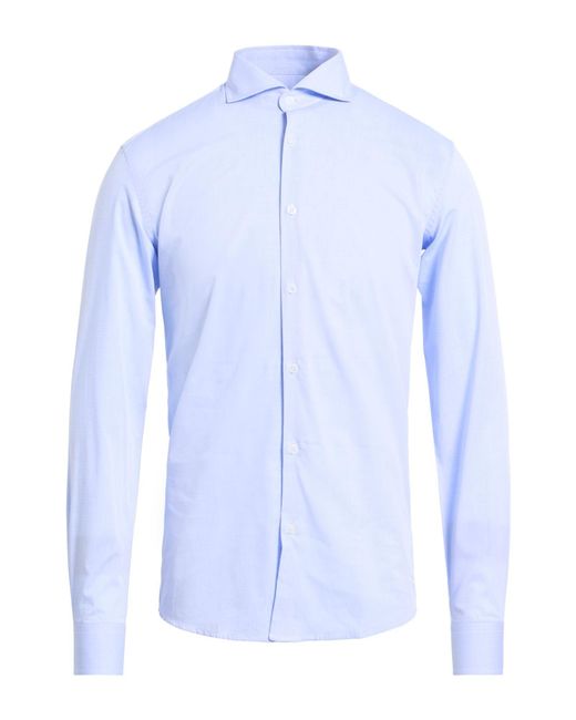 Daniele Alessandrini Blue Light Shirt Cotton for men