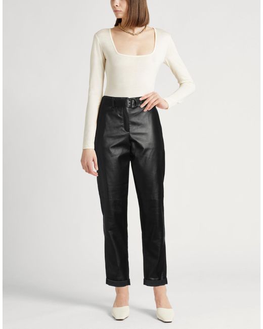 Akris Gray Pants Lambskin, Wool