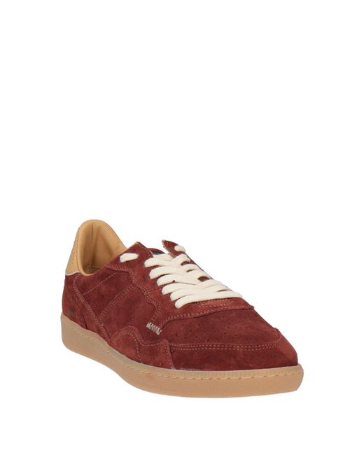 HIDNANDER Brown Burgundy Sneakers Leather for men