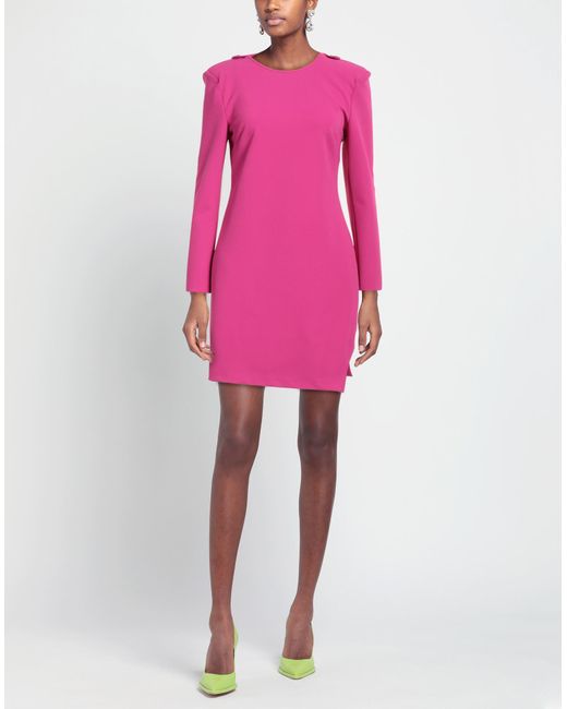 Kaos Pink Mini Dress Polyester, Elastane