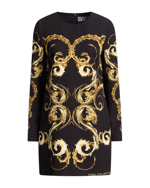 Versace Jeans Couture Black Mini Dress Polyester, Elastane