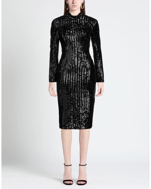 W Les Femmes By Babylon Black Midi Dress