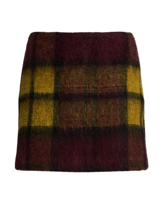 Roberto Collina Purple Mini Skirt Merino Wool, Mohair Wool, Alpaca Wool, Polyamide