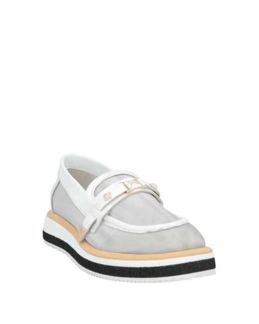 Nila & Nila White Loafers Leather, Textile Fibers
