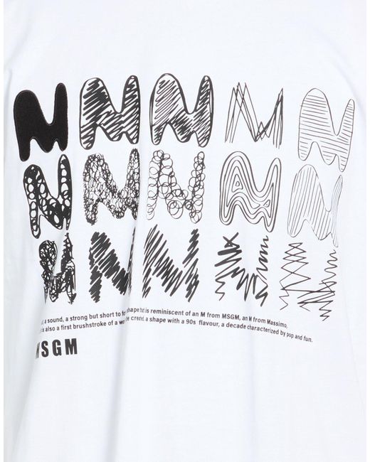 MSGM White T-Shirts for men