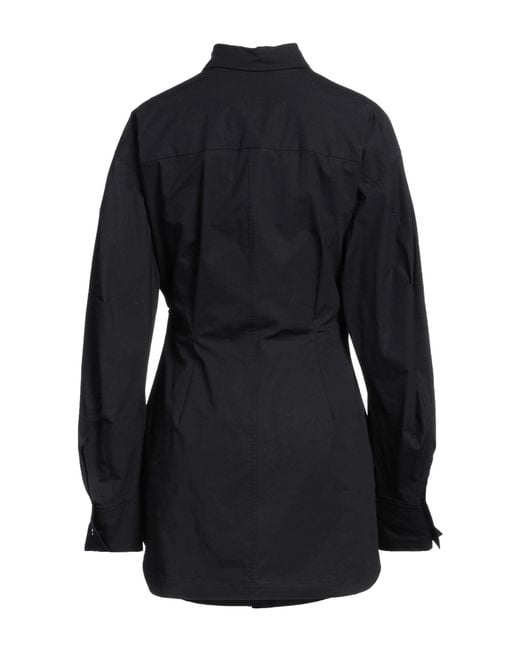 The Attico Black Mini Dress Cotton, Elastane