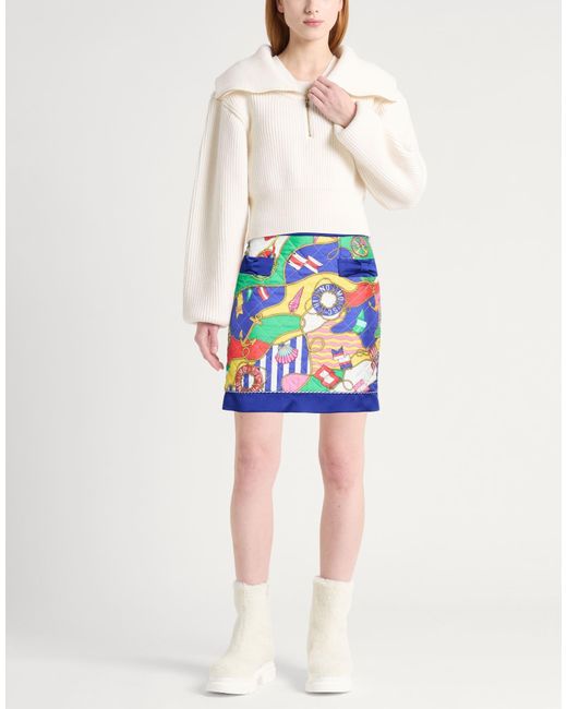 Moschino Blue Couture Mini Skirt Silk