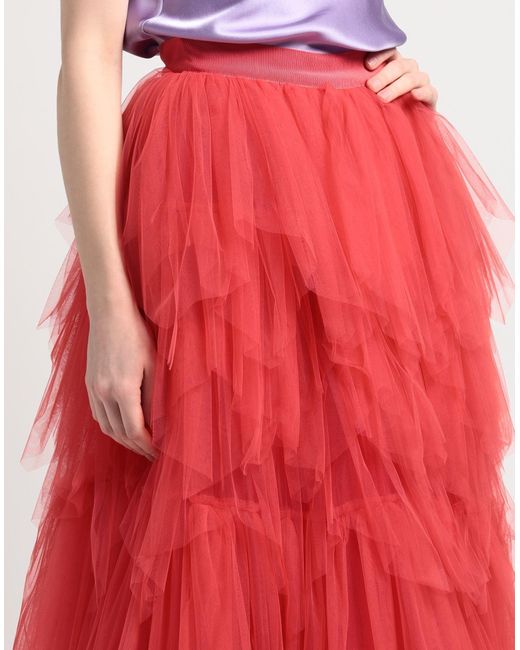 Elisabetta Franchi Red Maxi Skirt