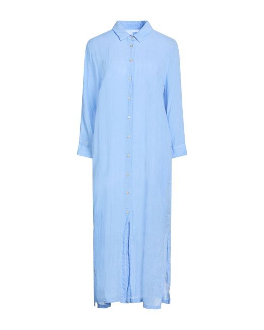 120% Lino Blue Midi Dresses