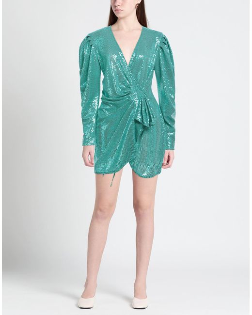 Gina Gorgeous Green Mini Dress Polyamide, Elastane, Metallic Fiber