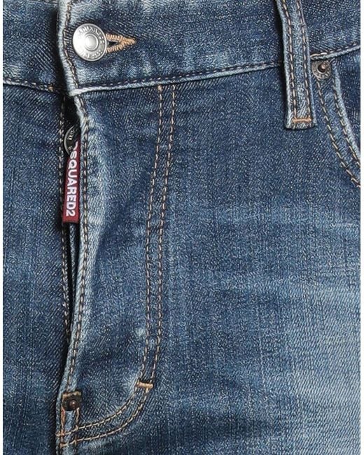 DSquared² Blue Jeans Cotton, Polyester, Elastane, Calfskin for men