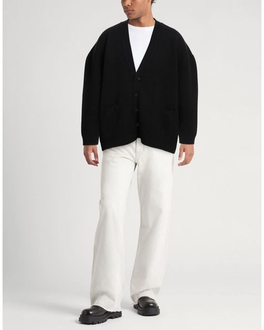 Laneus Black Cardigan Wool, Cashmere for men