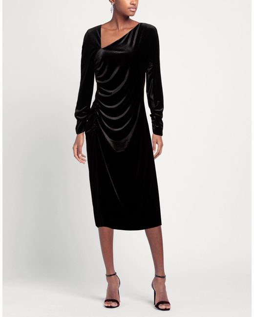 Clips Black Midi Dress Polyester, Elastane