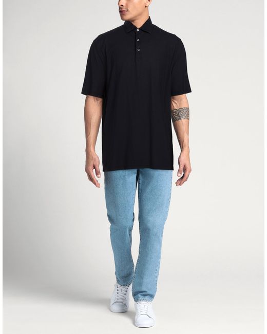 FILIPPO DE LAURENTIIS Black Midnight Polo Shirt Cotton for men