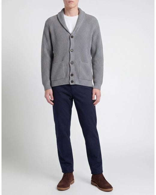 Daniele Fiesoli Gray Cardigan Merino Wool, Polyamide for men