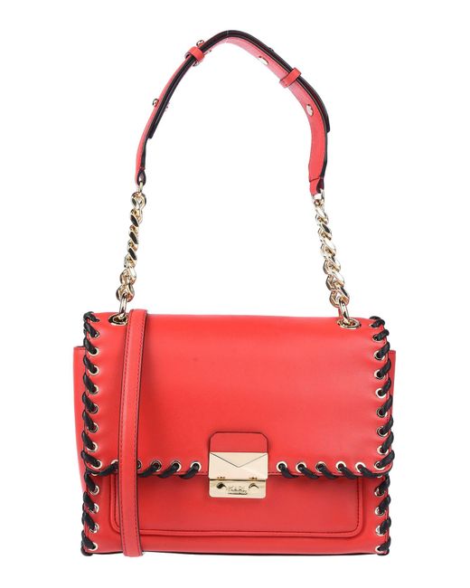 Karl Lagerfeld Red Handbag Bovine Leather