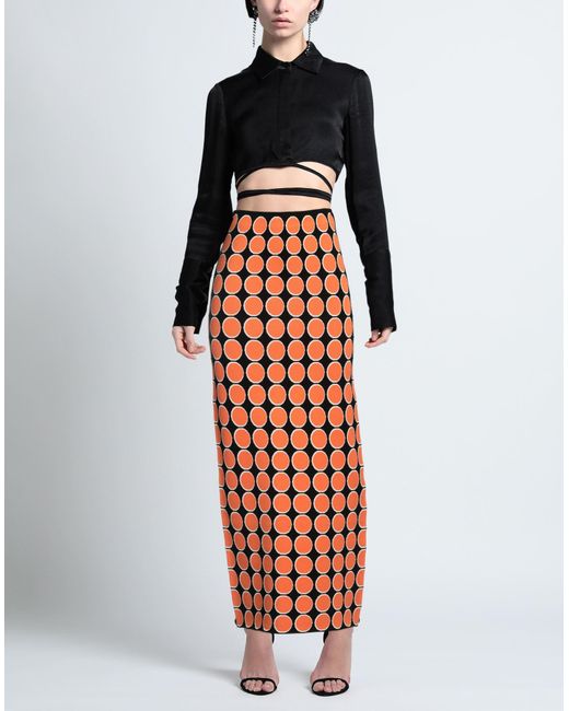 Sportmax Orange Maxi Skirt