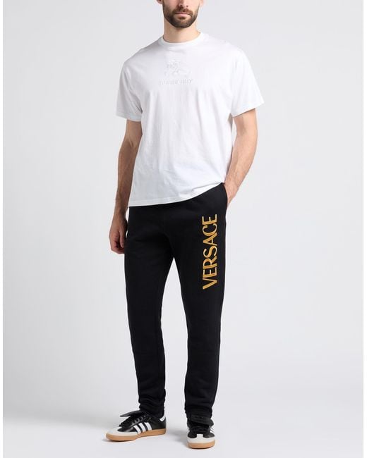 Versace Black Pants Cotton, Viscose, Polyester for men
