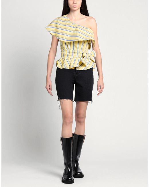 Stella Jean Metallic Top Cotton, Polyamide, Elastane