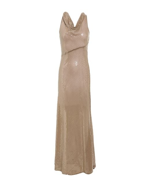 Semicouture Natural Maxi Dress Polyester