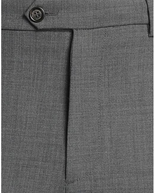 Paolo Pecora Gray Pants Polyester, Wool, Elastane for men