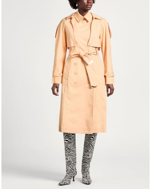 Patrizia Pepe Natural Overcoat & Trench Coat Cotton, Polyamide, Elastane