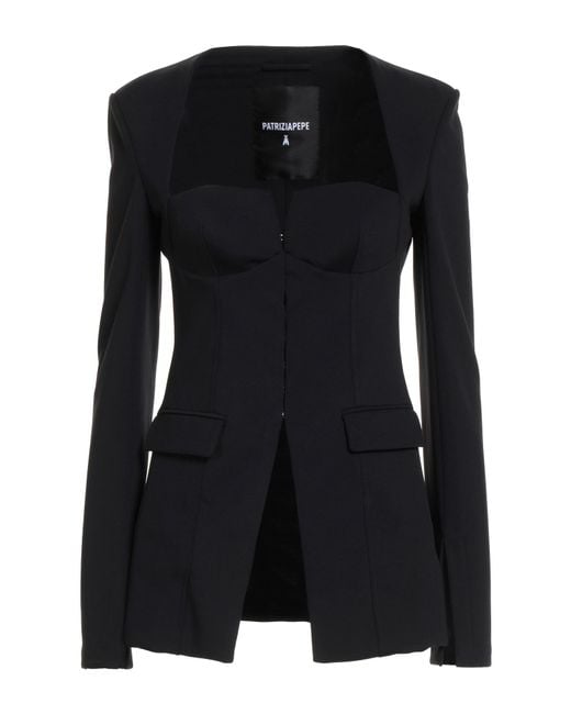 Patrizia Pepe Black Essential Jacket Polyamide, Elastane