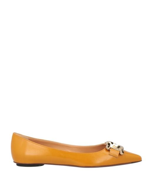 Tod's Orange Ballet Flats