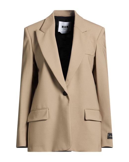 MSGM Natural Blazer Virgin Wool, Elastane