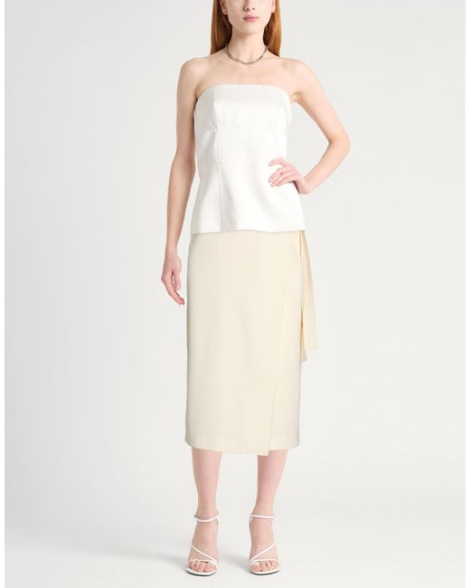 MSGM Natural Midi Skirt