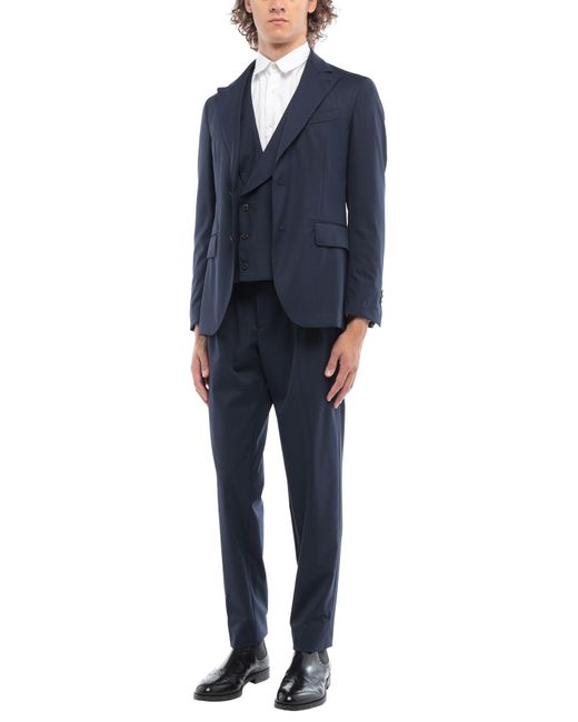 Gabriele Pasini Blue Suit Wool, Polyester, Elastane for men
