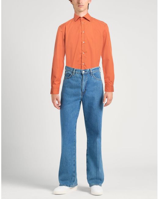 Brian Dales Orange Shirt Cotton for men