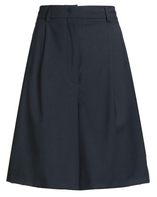Weekend by Maxmara Blue Midnight Shorts & Bermuda Shorts Virgin Wool