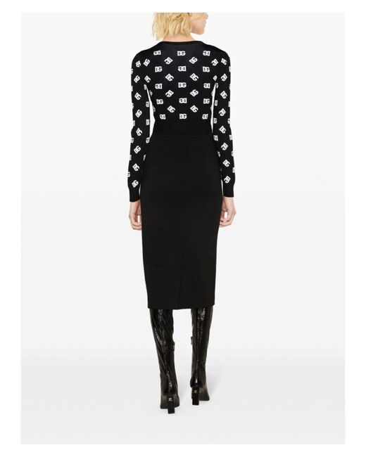 Dolce & Gabbana Black Midi-Rock