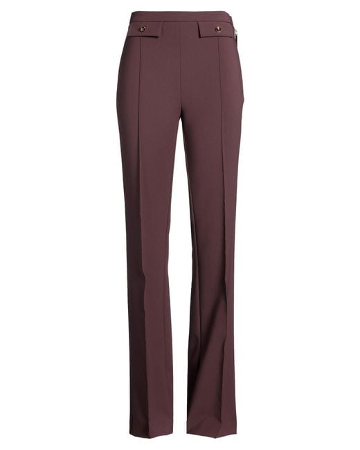 Elisabetta Franchi Purple Burgundy Pants Polyester, Elastane